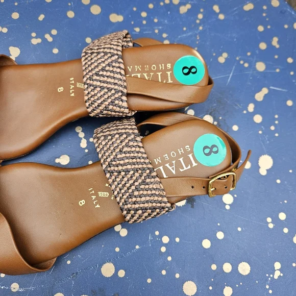 Italian Shoe  Markers Brown Women's Sandals Size 8 - Picture 9 of 16